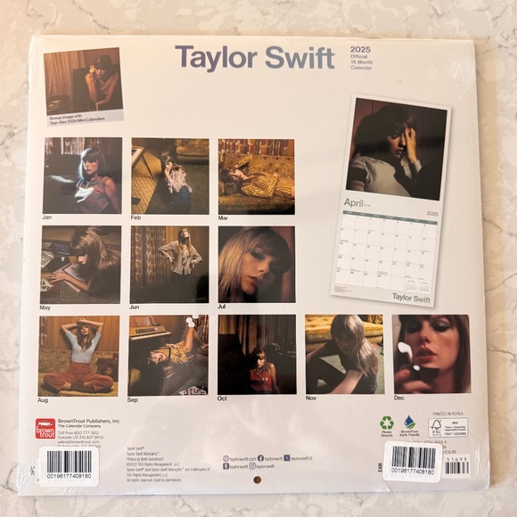 Taylor Swift Official 2025 12"x24" Square Wall Calendar - Picture 2 of 2